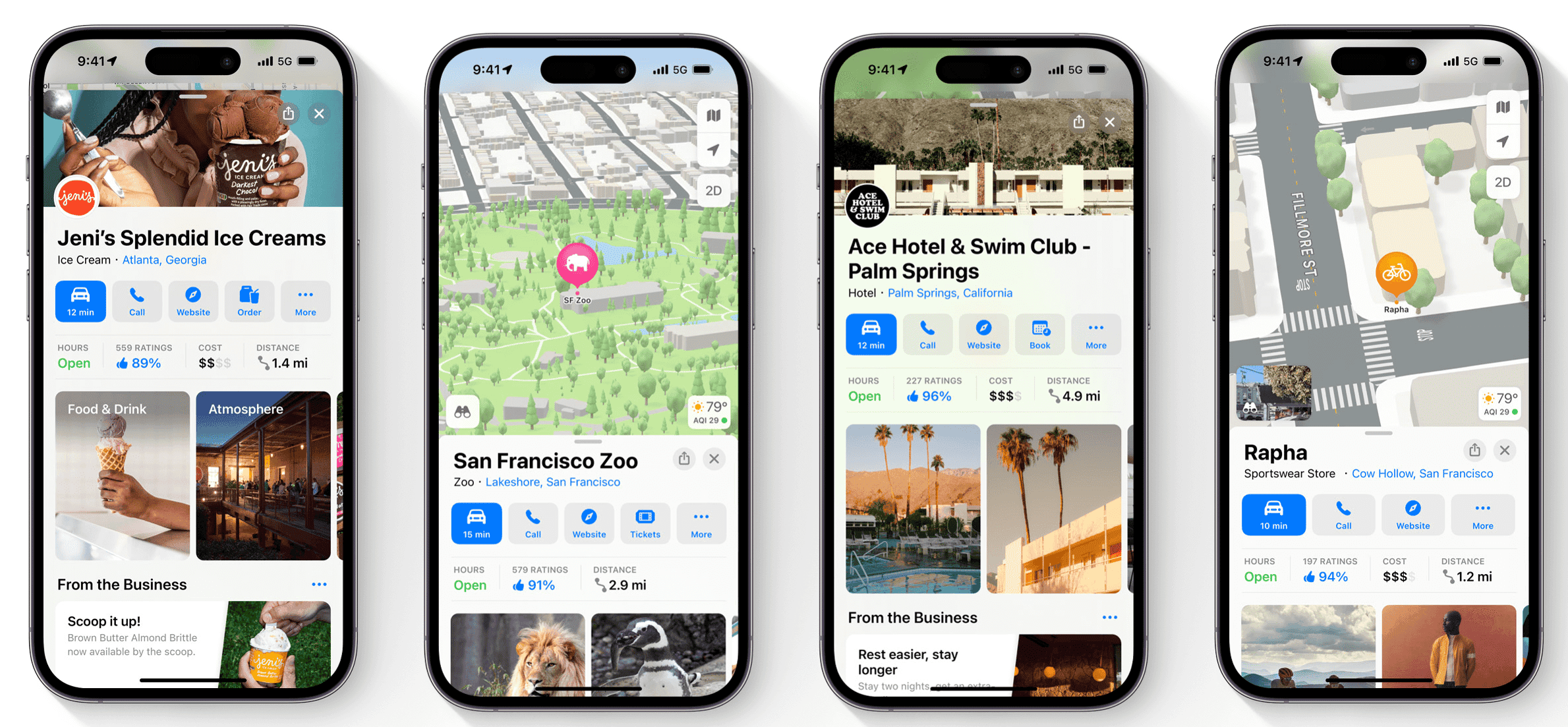 A preview of Apple Business Connect that local business owners will see in the app.
