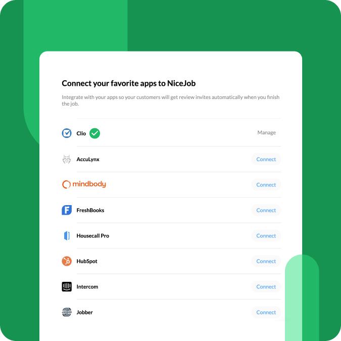 NiceJob integrations illustration from an official partner page